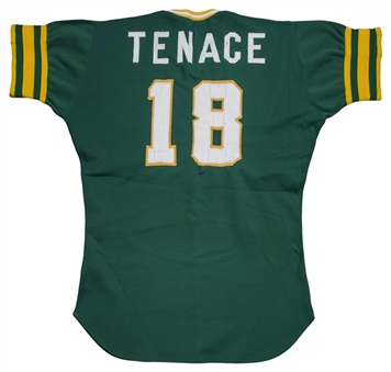1973 Gene Tenace Game Used Oakland As Green Alternate Jersey (MEARS A9)